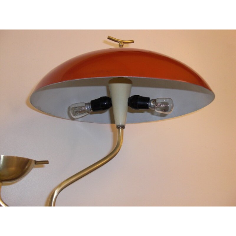 Italian brass lamp with ashtray - 1950s