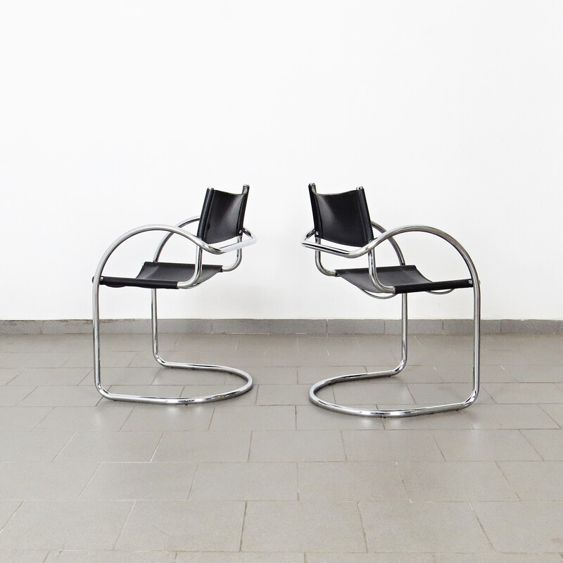 Pair of vintage tubular chairs by Kovona