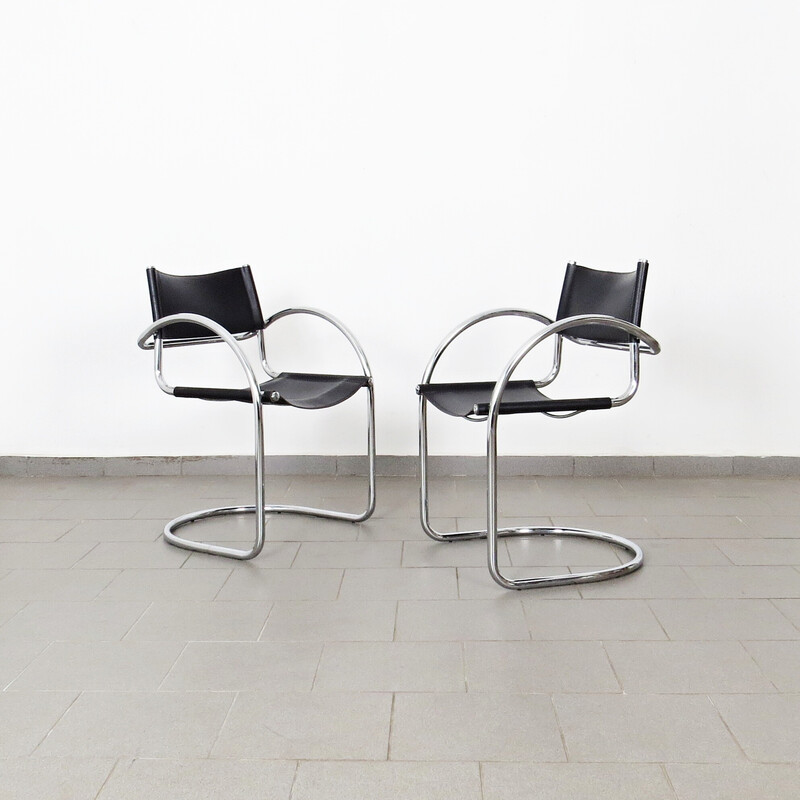 Pair of vintage tubular chairs by Kovona