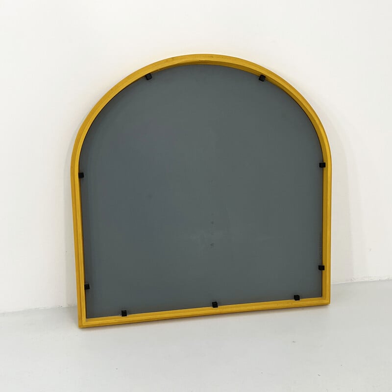 Vintage mirror with yellow frame by Anna Castelli Ferrieri for Kartell, 1980s