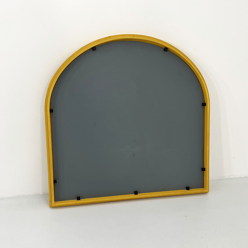 Vintage-Spiegel mit gelbem Rahmen von Anna Castelli Ferrieri für Kartell, 1980er Jahre