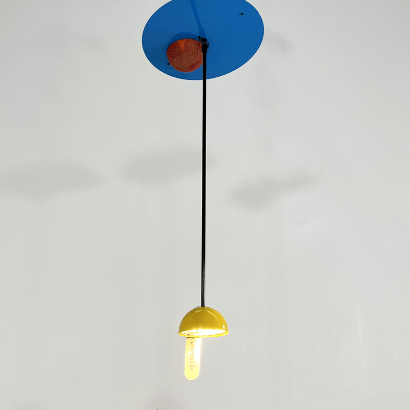 Vintage metal Alesia ceiling lamp by Carlo Forcolini for Artemide, 1980s