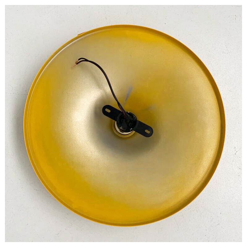 Vintage wall lamp in yellow metal, 1970s