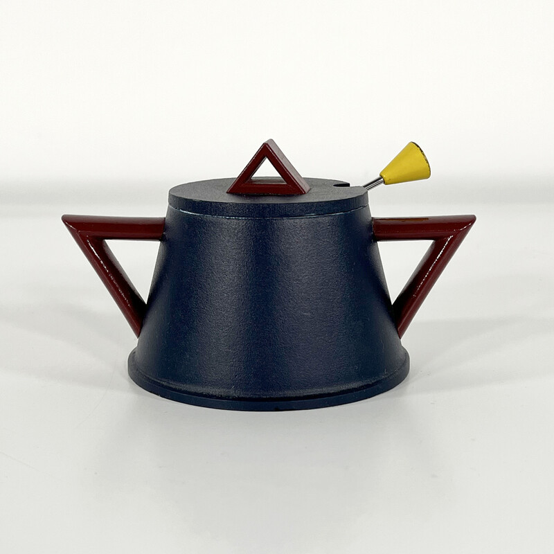 Vintage "Accademia" aluminum sugar bowl by Ettore Sottsass for Lagostina, 1980s