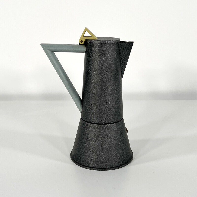 Vintage aluminum "Accademia" coffee maker by Ettore Sottsass for Lagostina, 1980s
