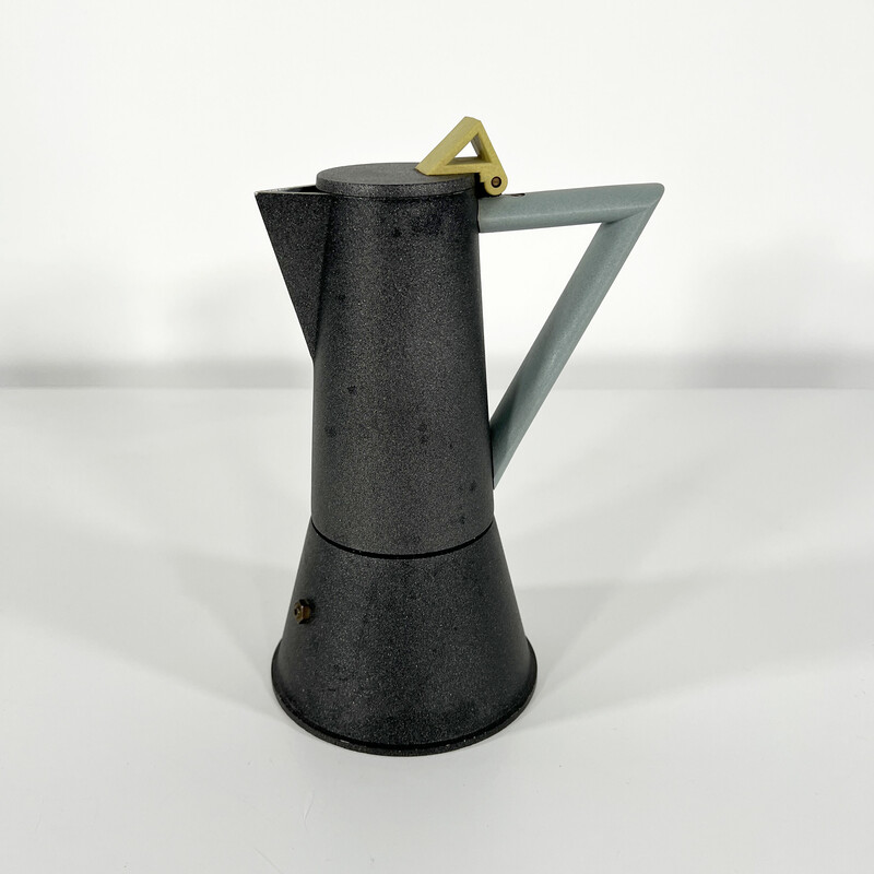 Vintage aluminum "Accademia" coffee maker by Ettore Sottsass for Lagostina, 1980s