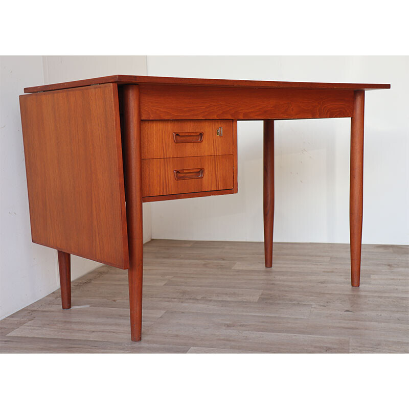 Vintage teakhouten bureau van Gunnar Nielsen Tibergaard, Denemarken 1960