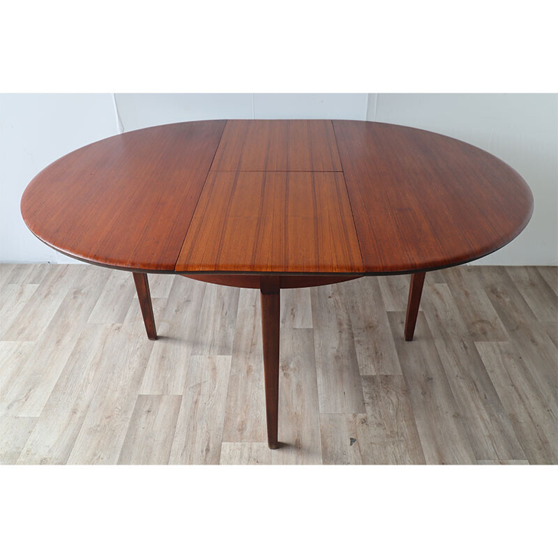 Scandinavische vintage teakhouten uitschuifbare tafel, 1960