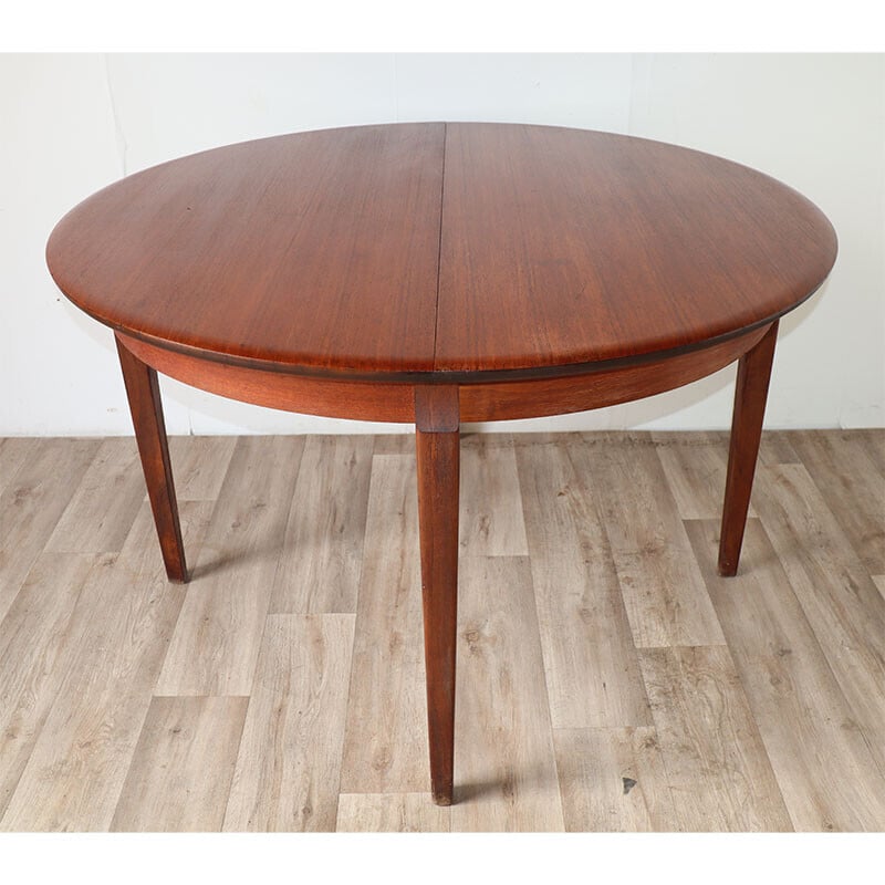 Scandinavische vintage teakhouten uitschuifbare tafel, 1960