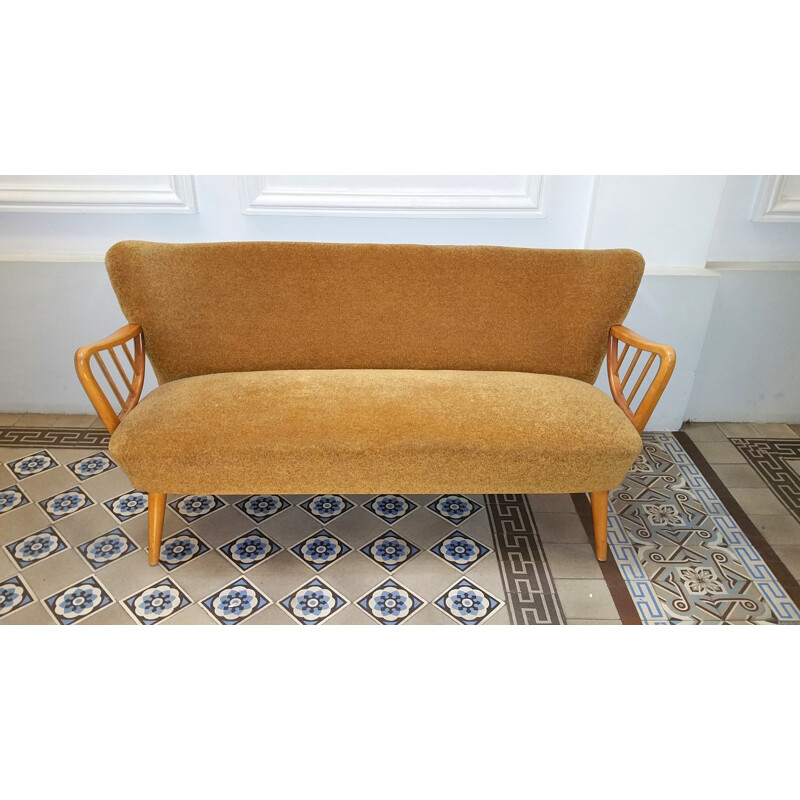 Mid century restored orange sofa  - 1950s
