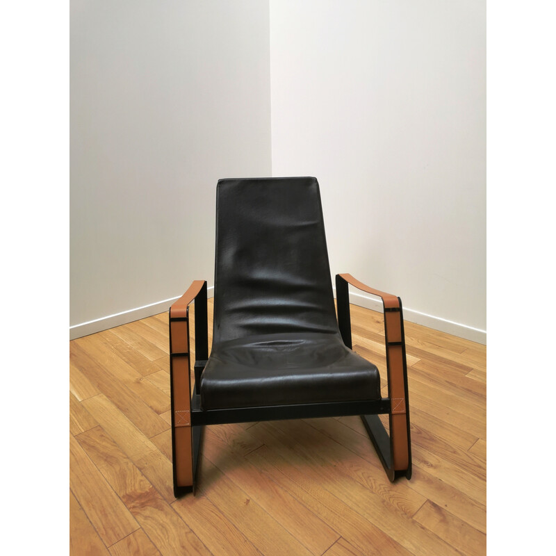 Vintage-Sessel Cité aus Metall und Leder von Jean Prouvé für Vitra