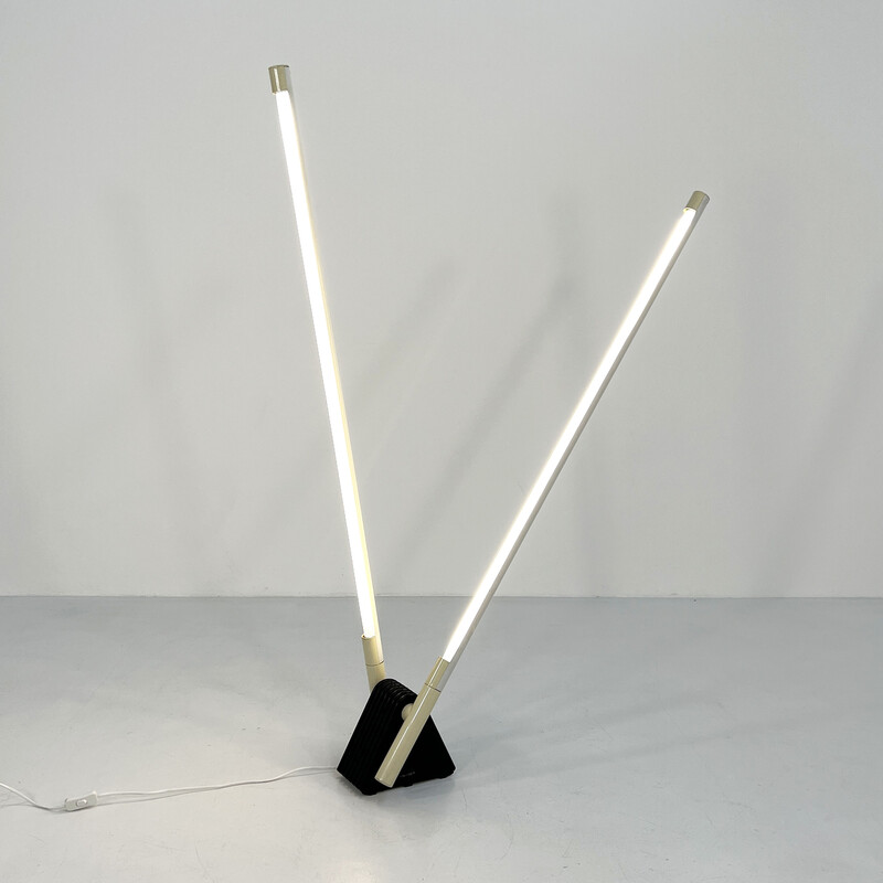 Vintage Sistema flu floor lamp by Rodolfo Bonetto for Luci Italia, 1980s