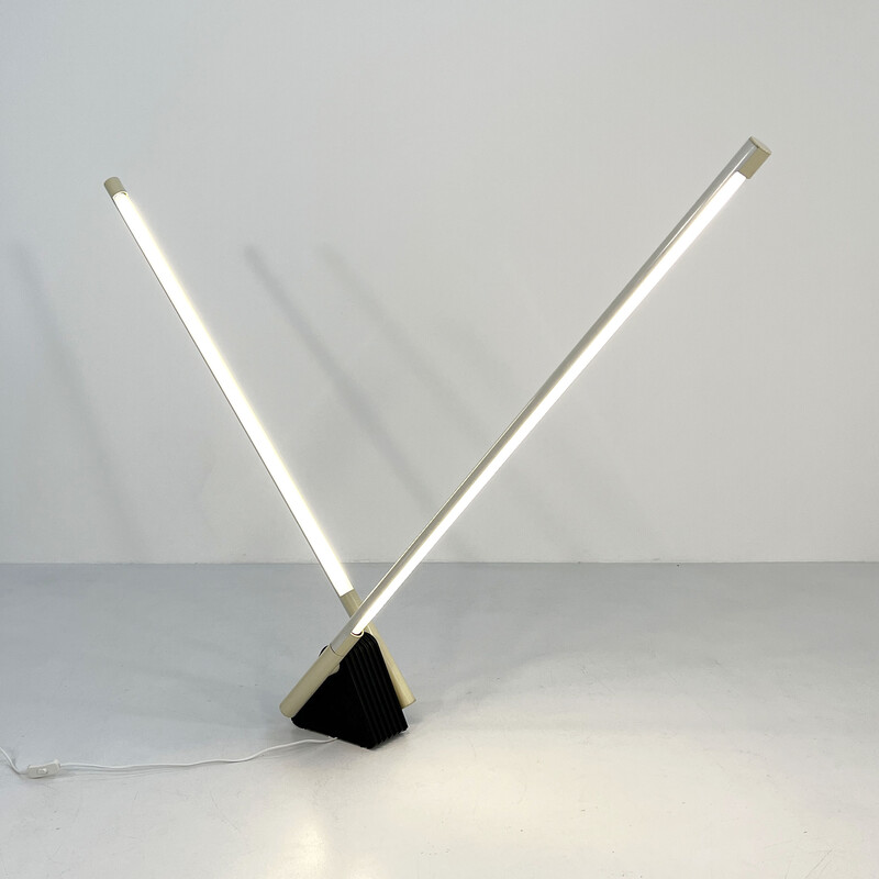 Vintage Sistema flu floor lamp by Rodolfo Bonetto for Luci Italia, 1980s