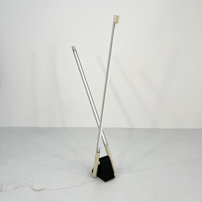 Vintage Sistema flu floor lamp by Rodolfo Bonetto for Luci Italia, 1980s