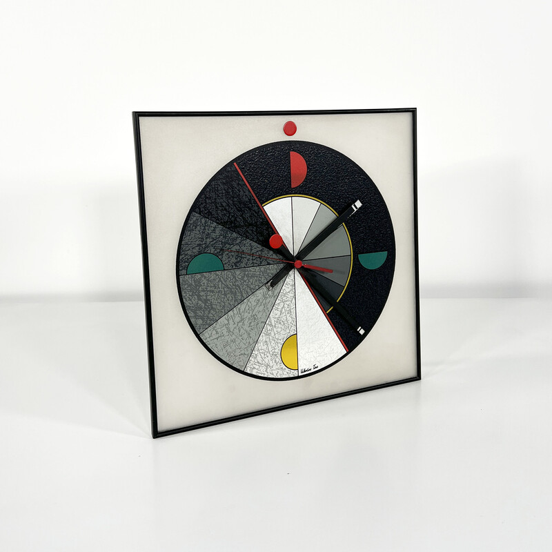 Vintage plastic table clock, Italy 1980s