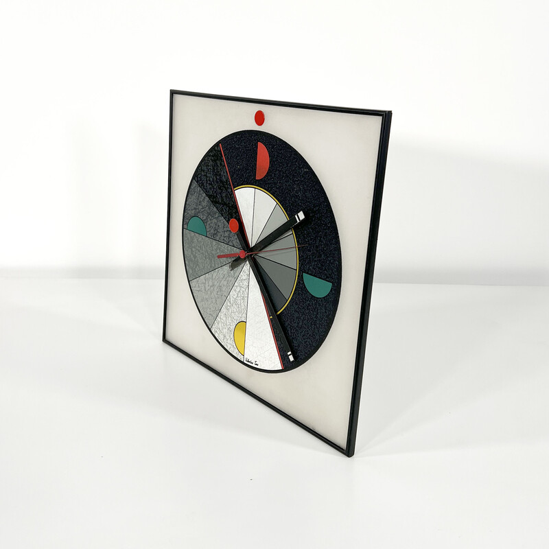 Vintage plastic table clock, Italy 1980s