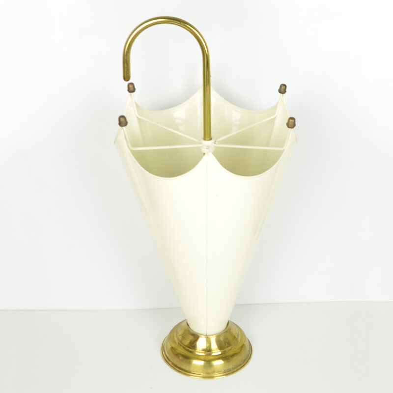 Vintage brass umbrella stand, Germany 1970s