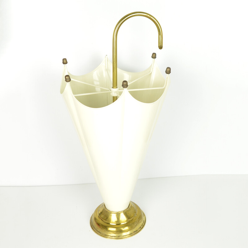 Vintage brass umbrella stand, Germany 1970s