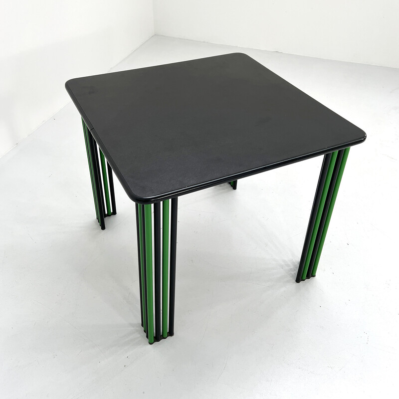 Vintage black and green dining table, 1980s