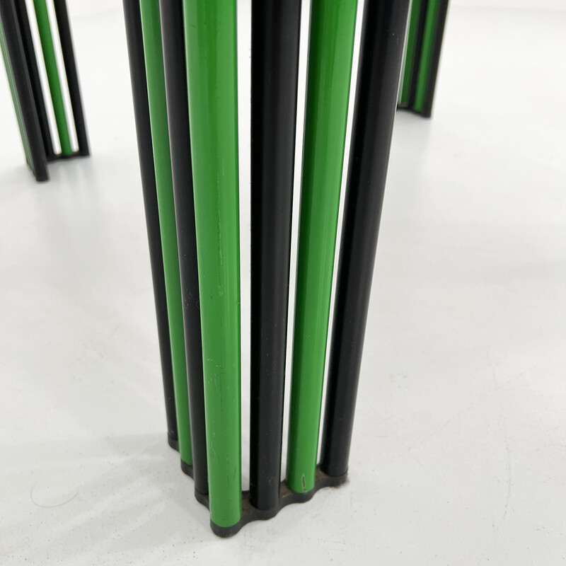 Vintage black and green dining table, 1980s