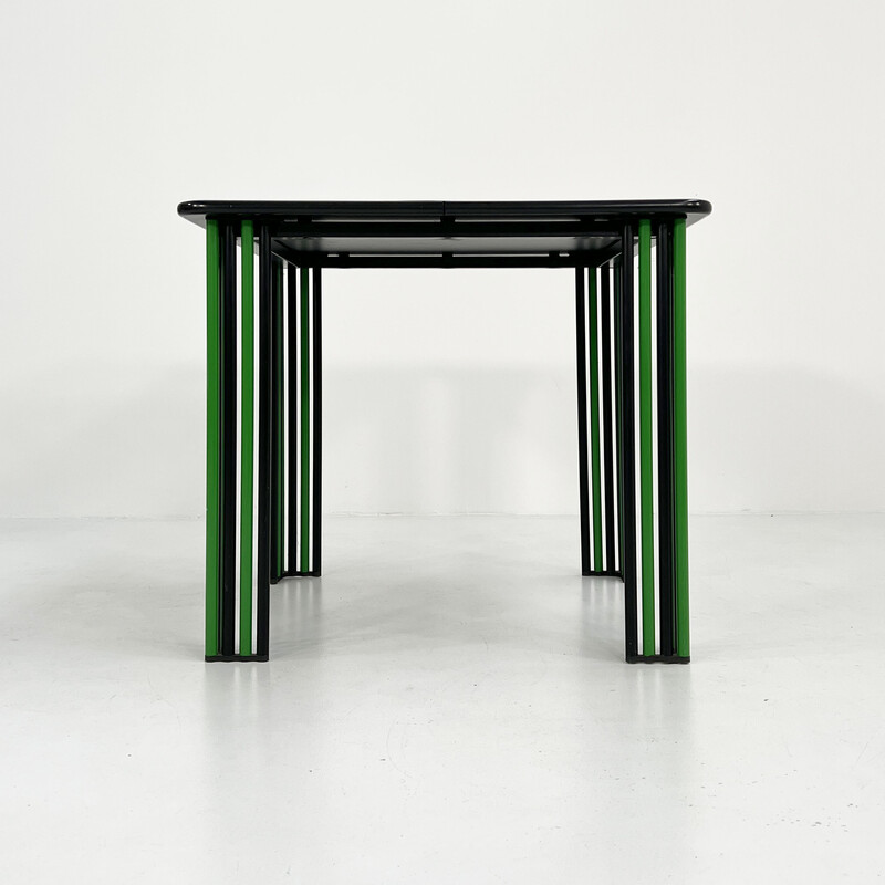 Table vintage noire et verte, 1980