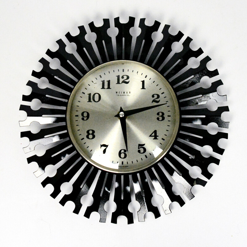 Vintage wall clock by Weimar, Germany 1970s