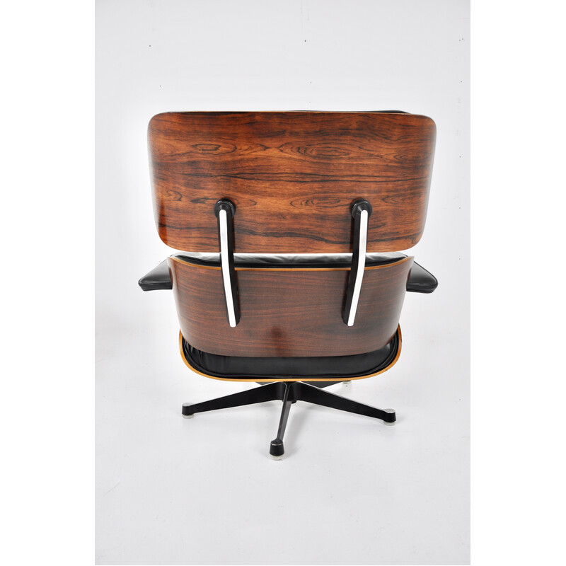 Vintage fauteuil met voetenbankje van Charles en Ray Eames voor Herman Miller, 1970