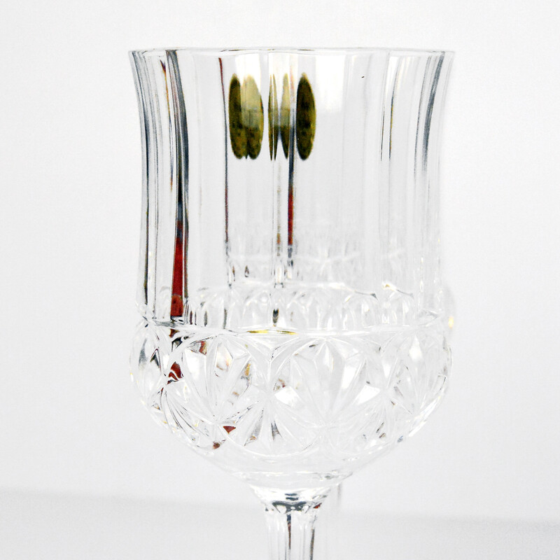 Ensemble de 6 verres à vin vintage en cristal de Flandre, France 1980