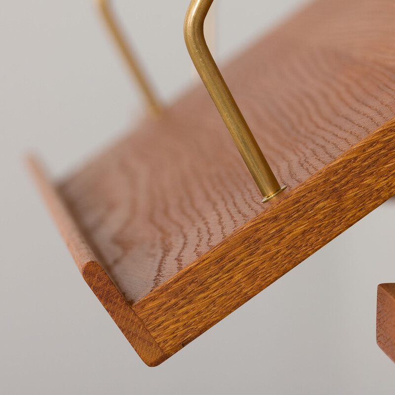 Pensile danese vintage in legno di quercia