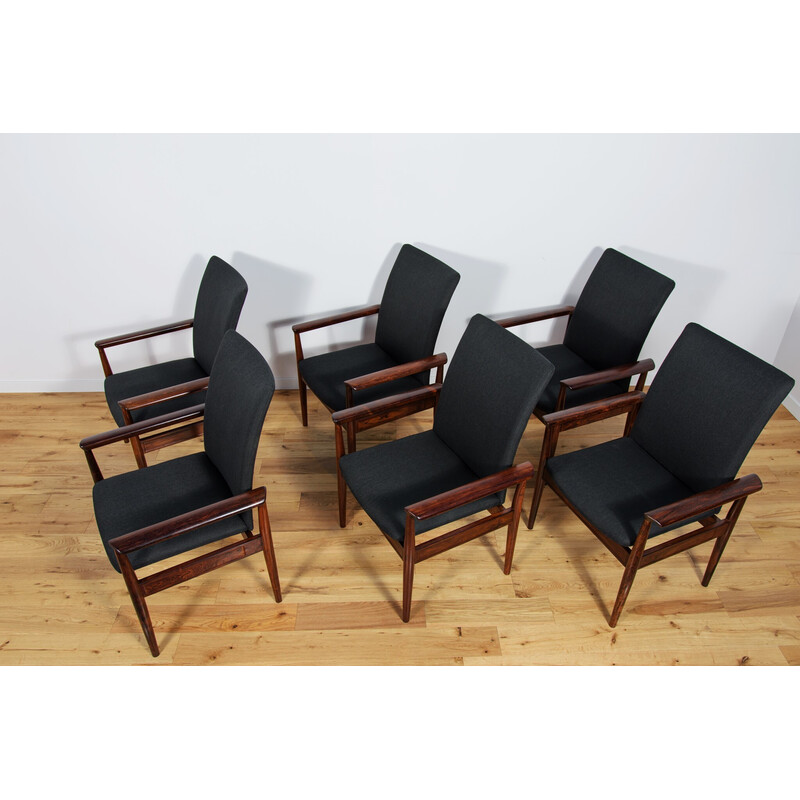 Set of 6 vintage armchairs model 209 Diplomat by Finn Juhl for France and Søn, 1960s