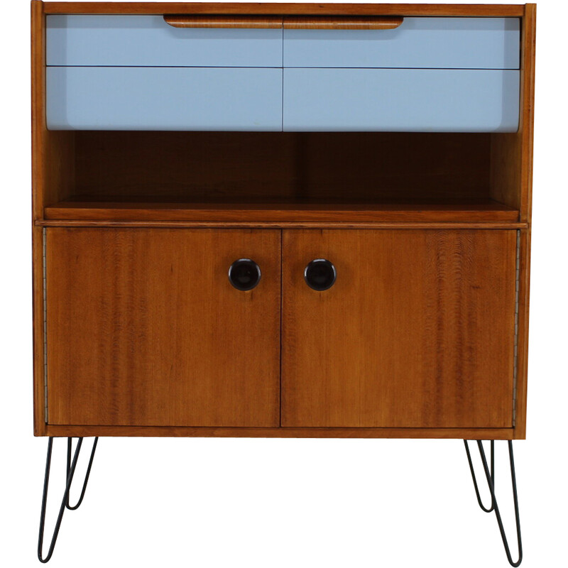 Vintage cabinet in wood and iron, Czechoslovakia 1960s