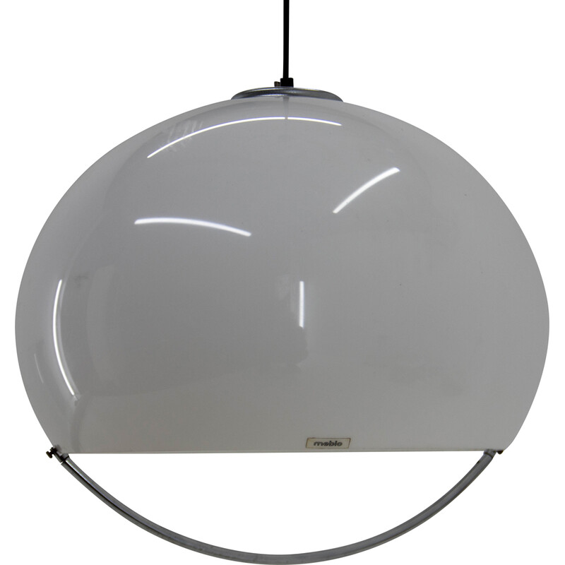 Vintage pendant lamp in white by Harvey Guzzini for Meblo, Italy 1970