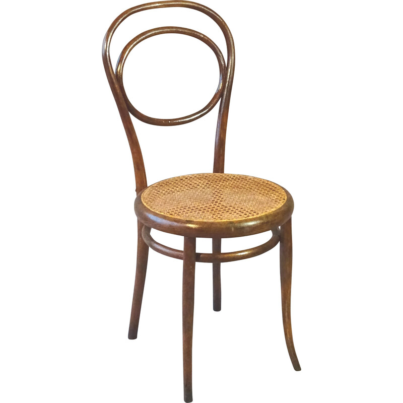 Vintage rieten stoel voor Thonet, 1870-1875