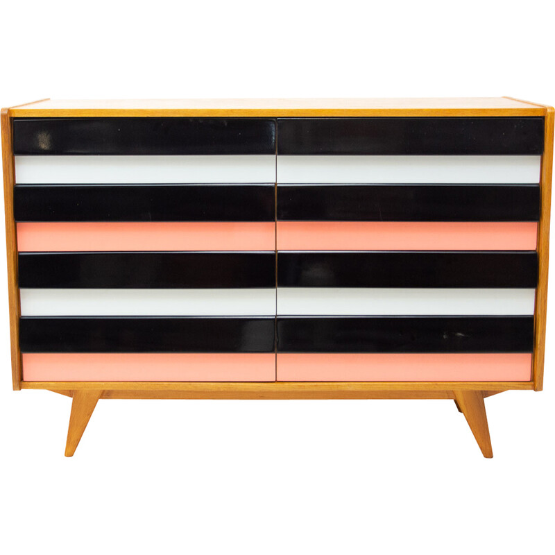 Vintage chest of drawers U-458 in beech by Jiri Jiroutek for Interier Praha, Czechoslovakia 1960s