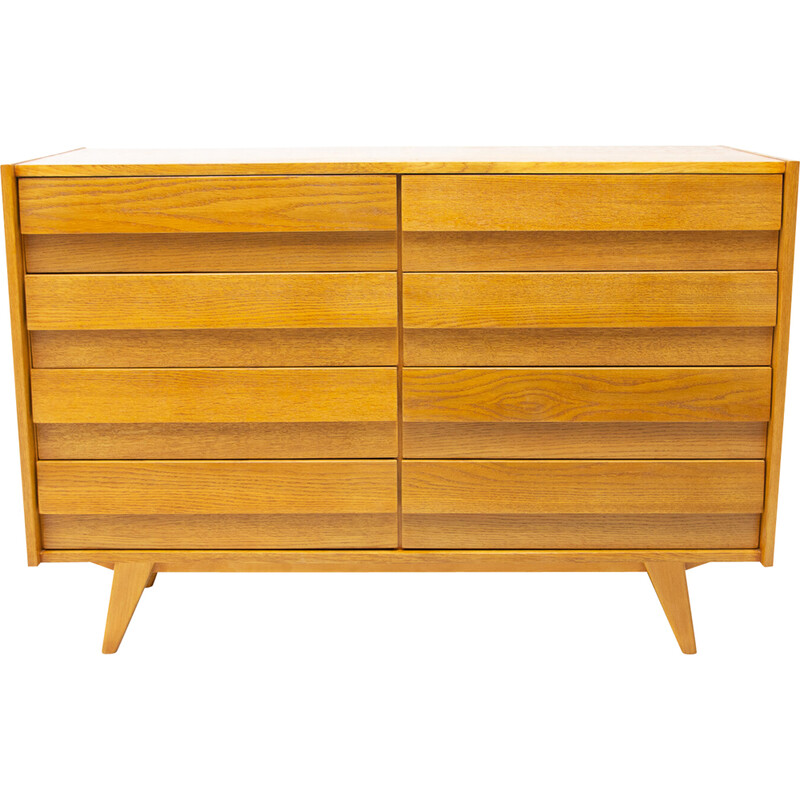 Vintage U-453 chest of drawers in oak by Jiri Jiroutek for Interiér Praha, Czechoslovakia 1960s