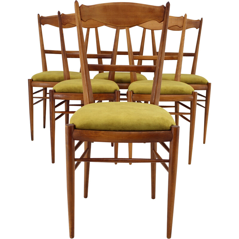 Set of 6 vintage chairs by Drevotvar, Czechoslovakia 1970s