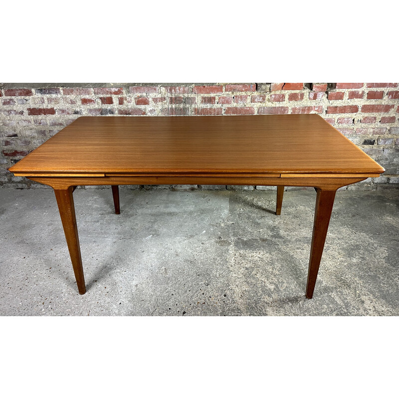 Scandinavische vintage teakhouten uitschuifbare tafel, 1960