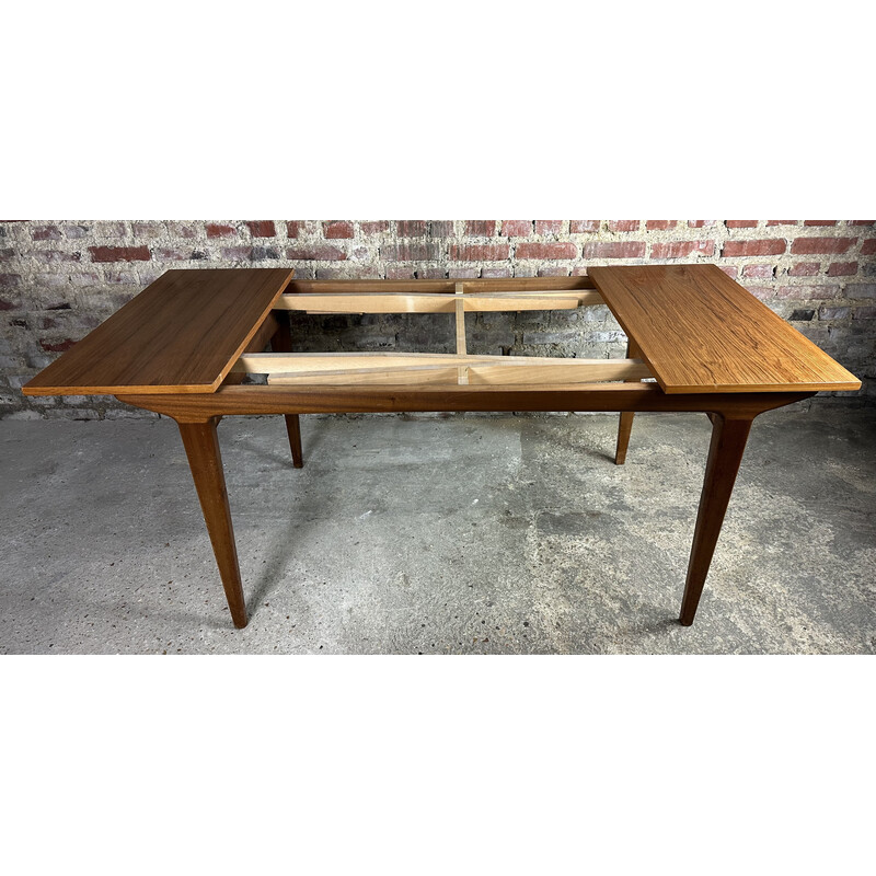 Table scandinave vintage à rallonge en teck, 1960