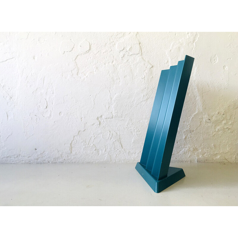 Vintage blue plastic umbrella stand, 1980s