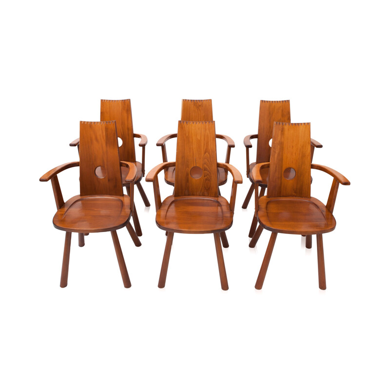 Set of 6 French Mid-Century Dining Chairs - 1960s