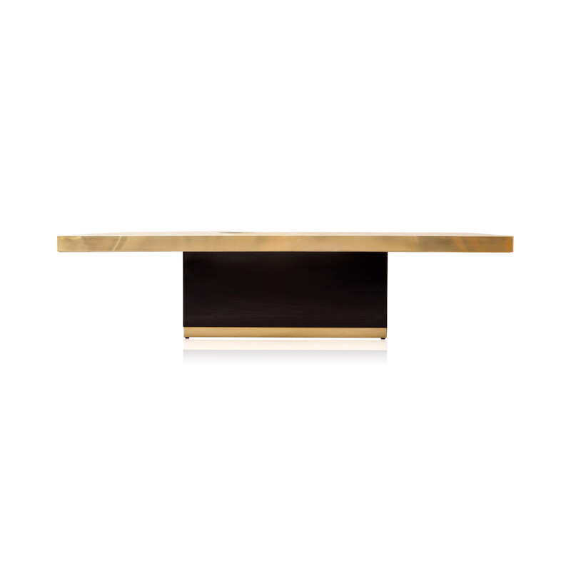 Brass and Agate Coffee Table, Georges MATHIAS - 1970s