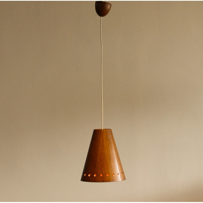 Swedish Wooden Pendant - 1960s