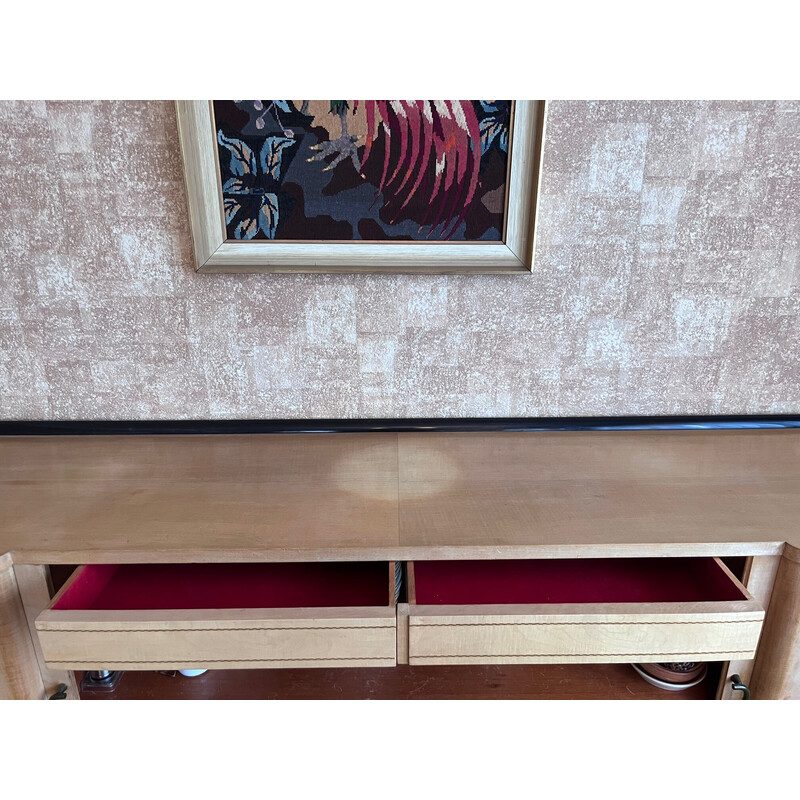 Vintage sycamore and lacquered wood sideboard by Charles Ramos, 1950