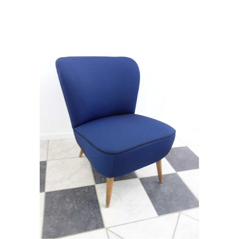 Vintage blue & black cocktail chair - 1950s