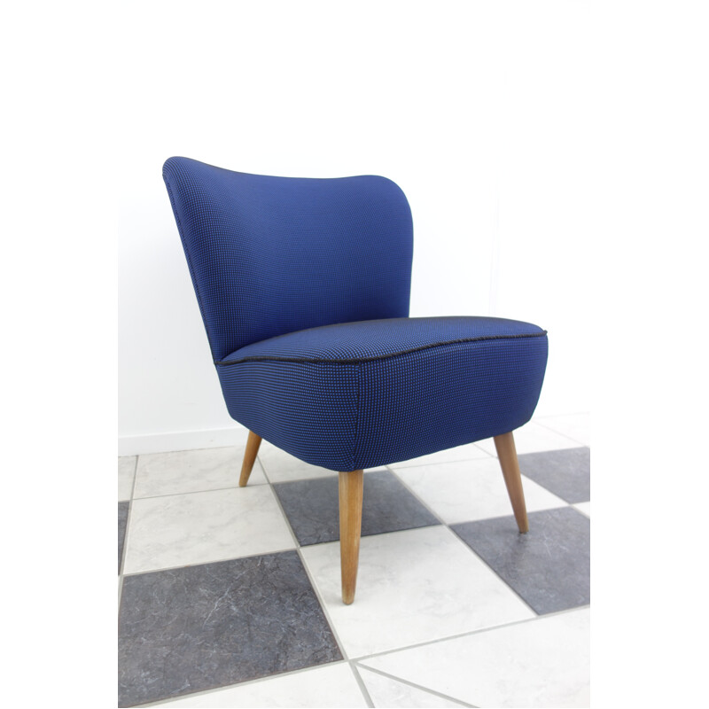 Vintage blue & black cocktail chair - 1950s