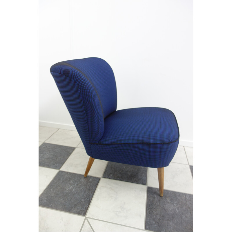 Vintage blue & black cocktail chair - 1950s