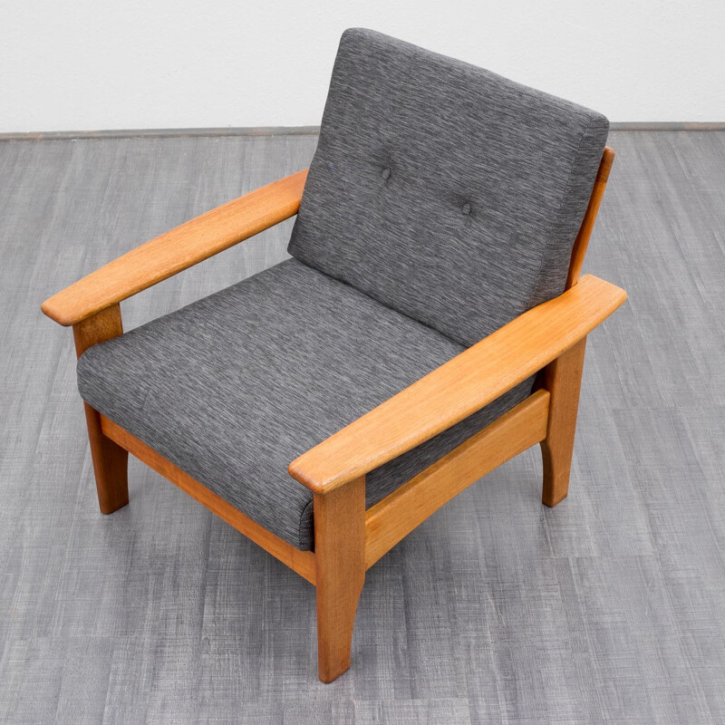 Scandinavian armchair and its ottoman - 1960s