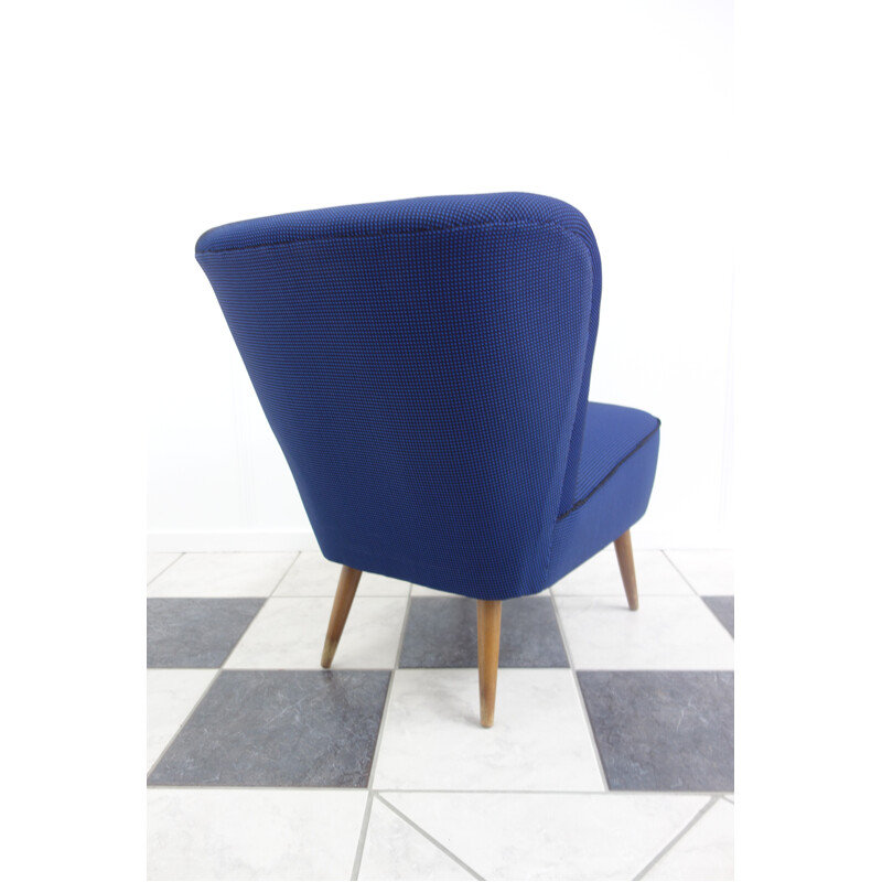 Vintage blue & black cocktail chair - 1950s