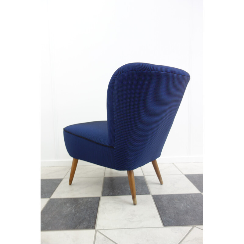 Vintage blue & black cocktail chair - 1950s