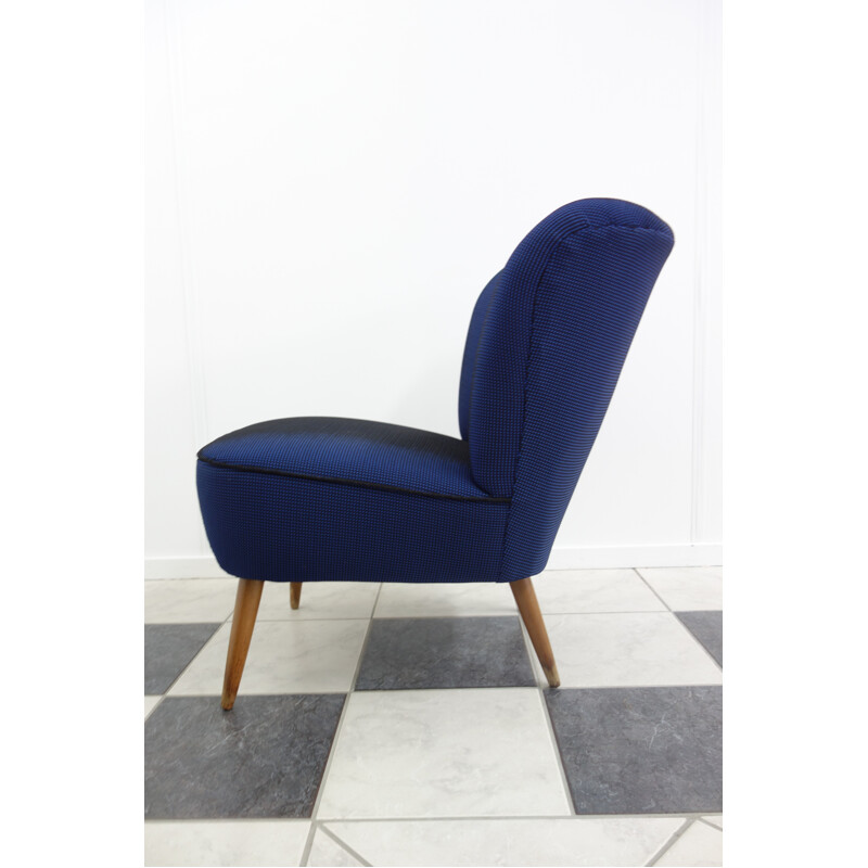 Vintage blue & black cocktail chair - 1950s